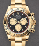 Daytona 40mm in Yellow Gold  on Oyster Bracelet with Black Stick Dial - Champ Sub