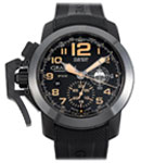 Chronofighter Oversize Sniper 47mm in Black PVD Steel - L.E 30 on Black Rubber Strap with Black Dial