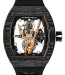 RM 66 Rock in Titanium and Red Gold with Carbon TPT Bezel - Limited 50 on Black Rubber Strap with Skeleton Dial