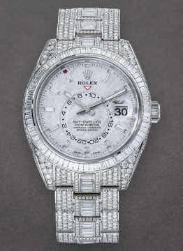 Pre-Owned Rolex 326959 Sky Dweller Oyster 42mm in White Gold with Diamond Bezel 326959