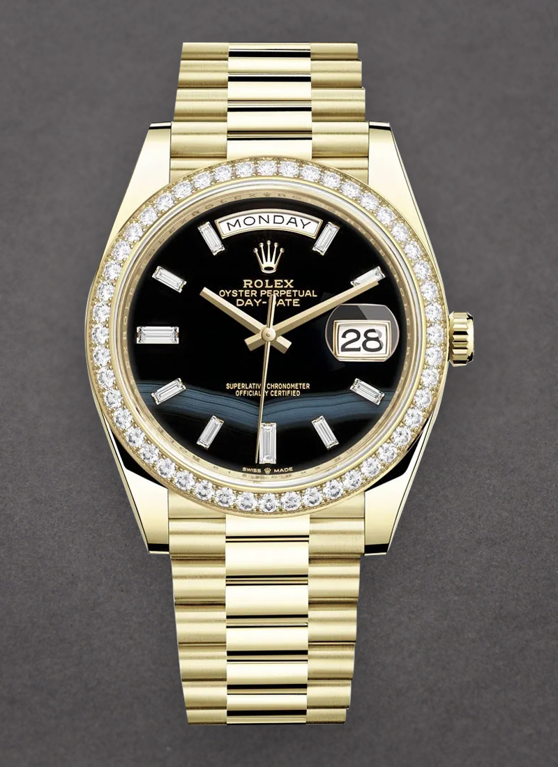 Pre-Owned Rolex President 40mm Day Date in Yellow Gold with Diamond Bezel