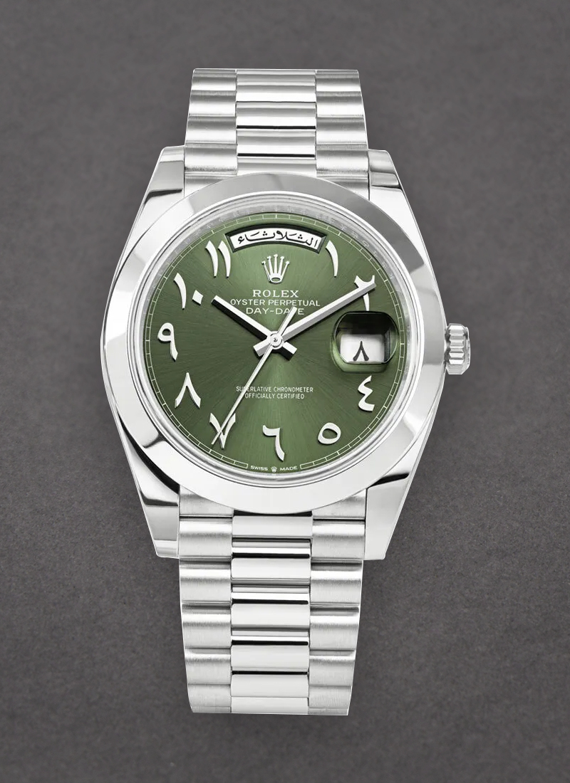 Pre-Owned Rolex Day Date 40mm President in Platinum with Smooth Bezel