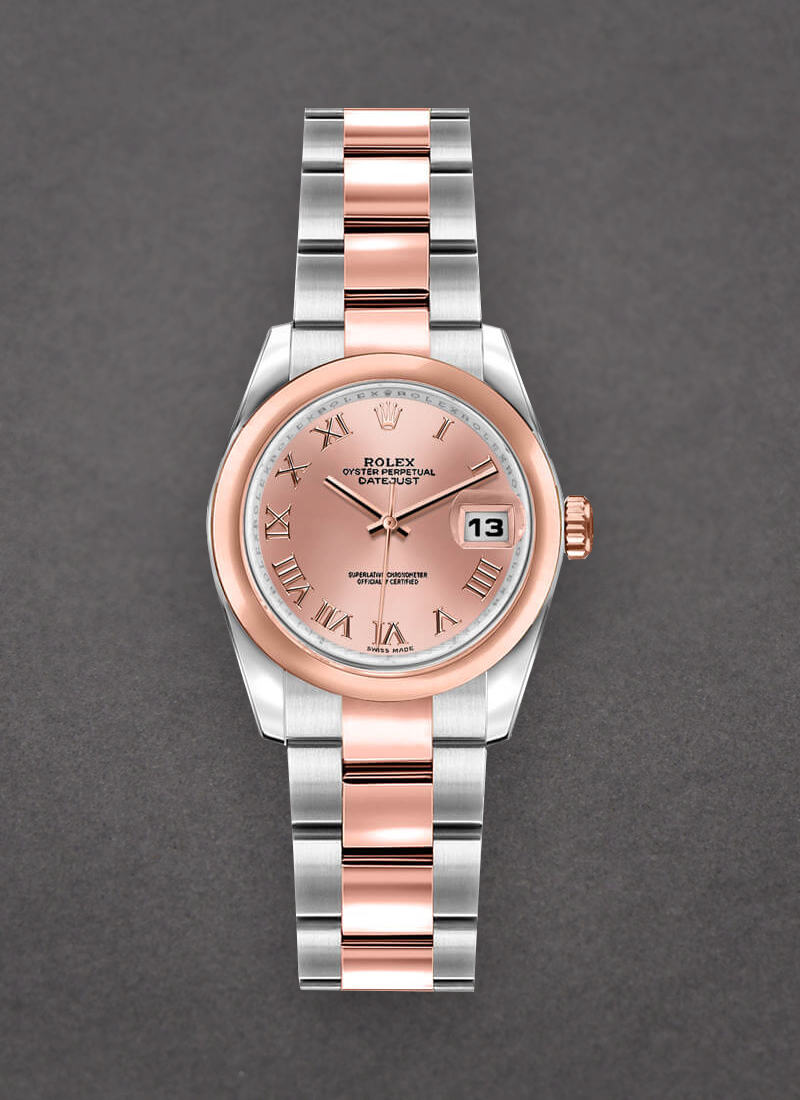 Pre-Owned Rolex Lady Datejust in Steel with Rose Gold Smooth Bezel