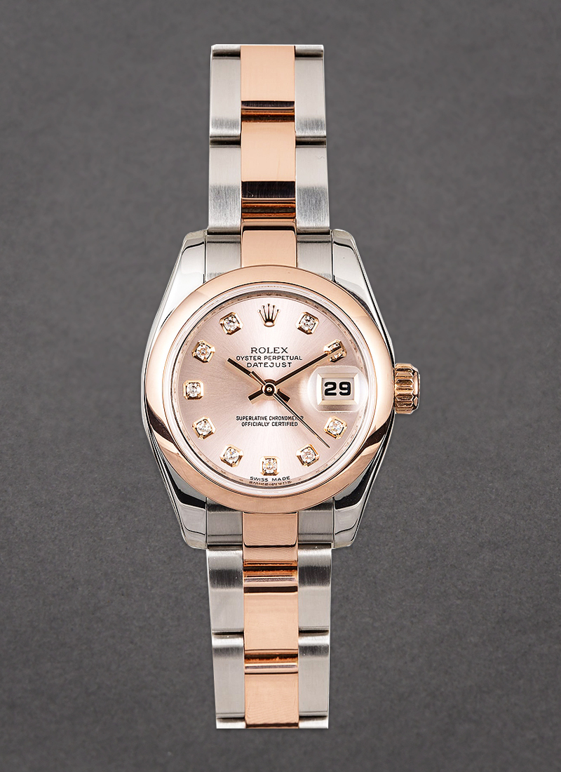 Pre-Owned Rolex Lady Datejust in Steel with Rose Gold Smooth Bezel