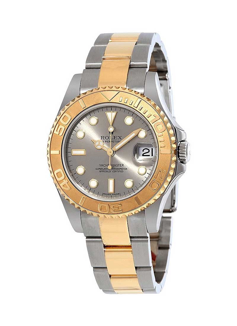 Yacht-Master 2-Tone Mid Size 35mm on Oyster Bracelet with Grey Index Dial