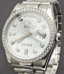 President Day Date 36mm in Platinum with Diamond Bezel on President Bracelet with Ice Blue Jubilee Diamond Dial