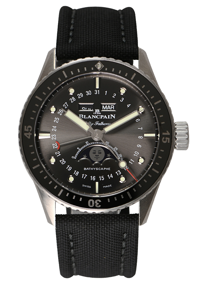 Blancpain Fifty Fathoms Bathyscaphe Complete Calendar Moonphase in Brushed Stainless Steel 5054 1110 B52A