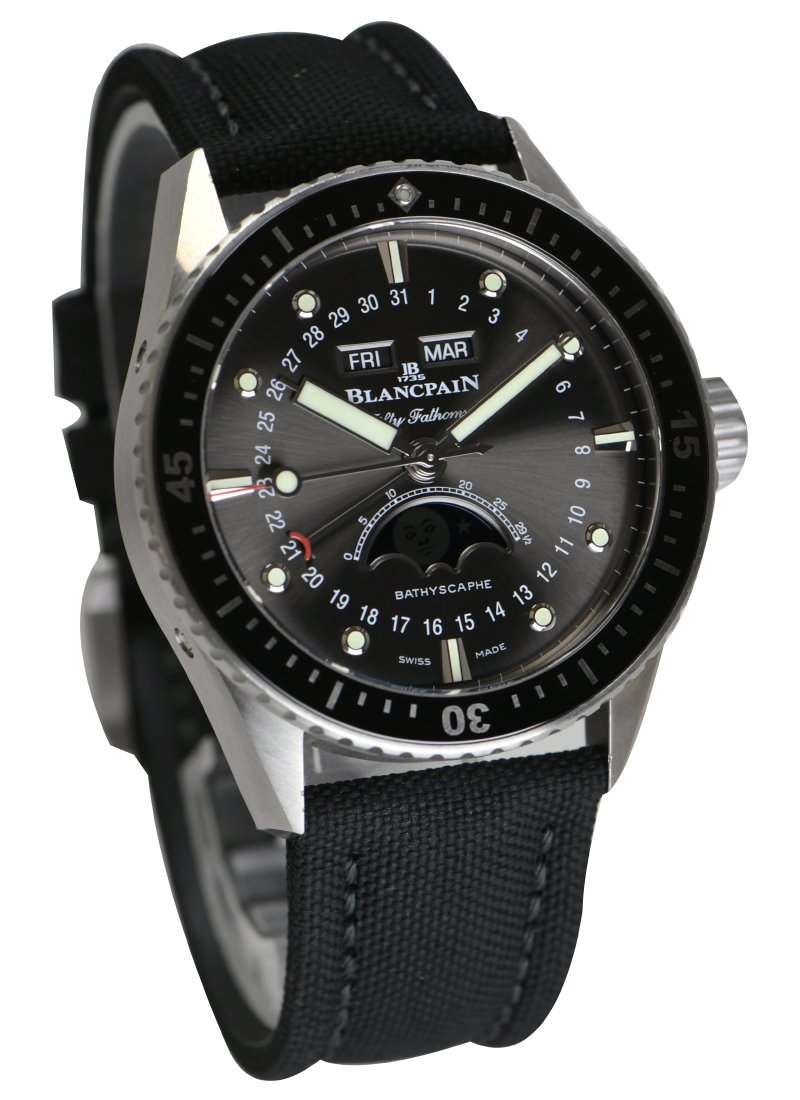 Blancpain Fifty Fathoms Bathyscaphe Complete Calendar Moonphase in Brushed Stainless Steel 5054 1110 B52A