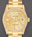 Day-Date 36mm President in Yellow Gold with Diamond Bezel and Lugs on President Bracelet with Champagne Jubilee Diamond Dial