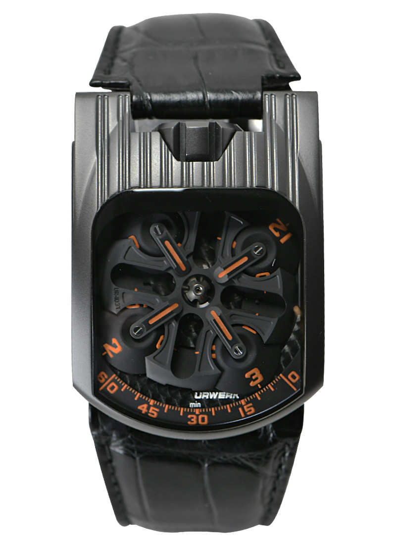 Urwerk UR-103T "Mexican Fireleg" in Steel treated with AITiN 103T ORANGE