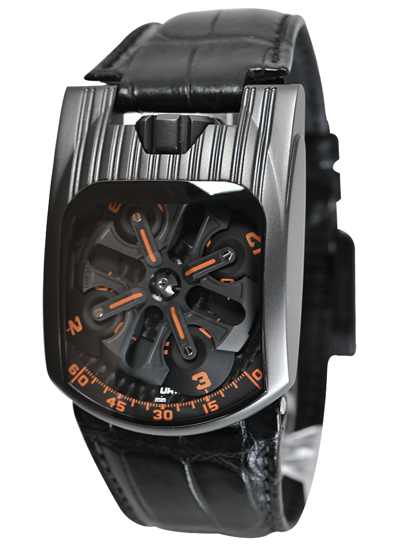 Urwerk UR-103T "Mexican Fireleg" in Steel treated with AITiN 103T ORANGE