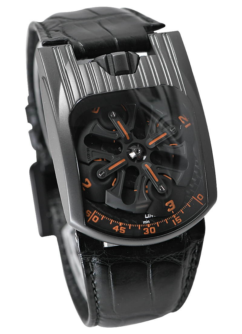 Urwerk UR-103T "Mexican Fireleg" in Steel treated with AITiN 103T ORANGE