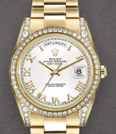 Day-Date 36mm President in Yellow Gold with Diamond Bezel and Lugs on President Bracelet with White Roman Dial