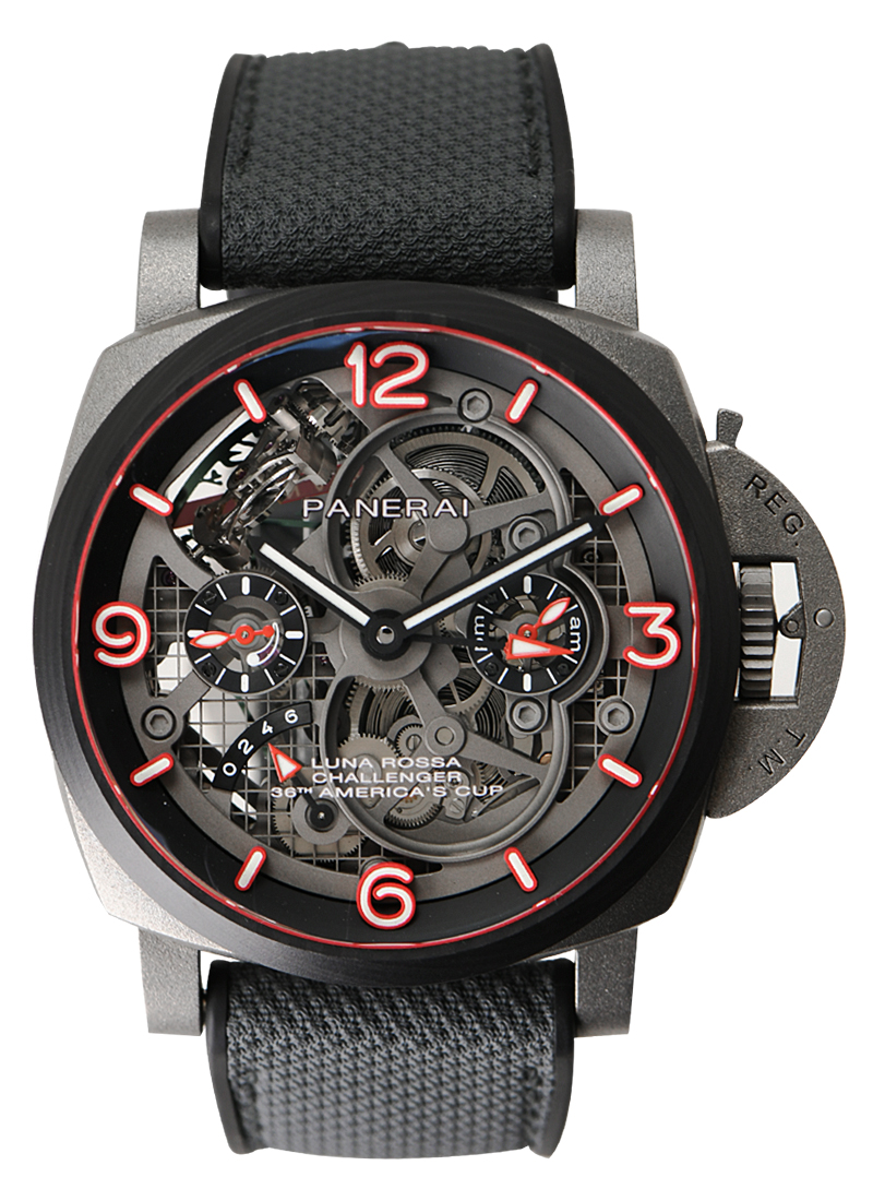Panerai Luna Rossa Tourbillon GMT in Titanium DMLS with Carbotech Bezel Limited to 36 PAM1099