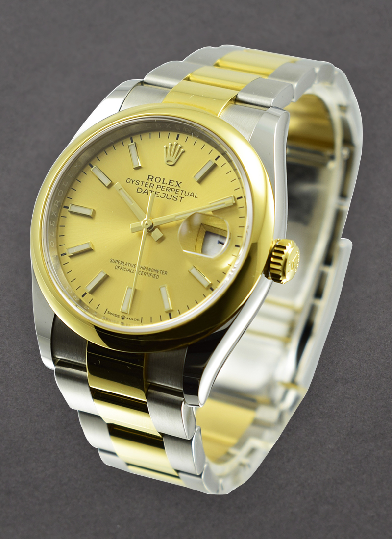 Pre-Owned Rolex Datejust 36mm in Steel with Yellow Gold Smooth Bezel