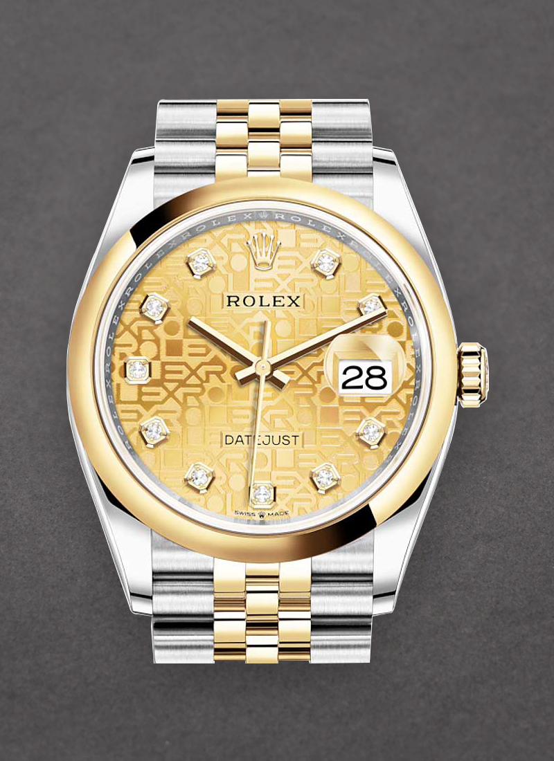 Pre-Owned Rolex Datejust 36mm in Steel with Yellow Gold Smooth Bezel