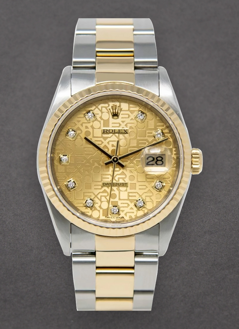 Pre-Owned Rolex Datejust 36mm in Steel with Yellow Gold Fluted Bezel