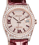 President Day-Date 36mm in Rose Gold with Pave Diamond Case on Strap with Pink Diamond Dial