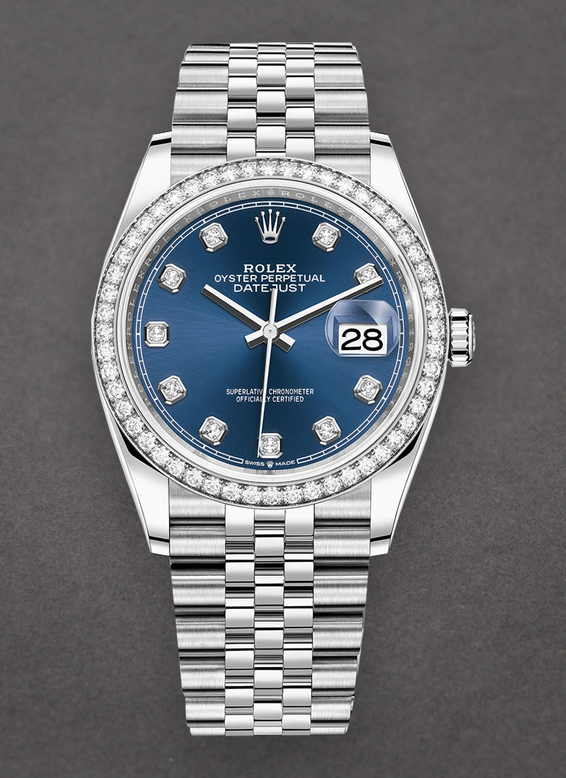 Pre-Owned Rolex Datejust 36mm in Steel with Diamond Bezel