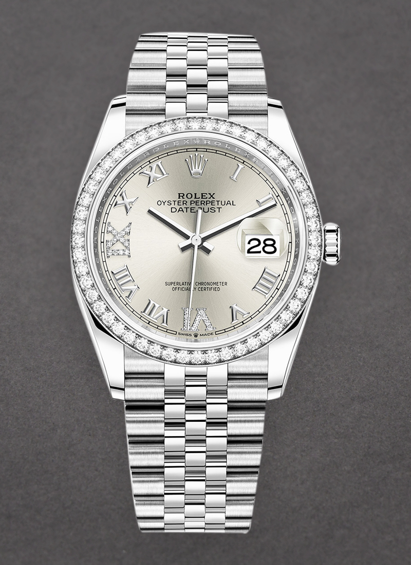 Pre-Owned Rolex Datejust 36mm in Steel with Diamond Bezel