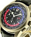 World Time Chronograph in Titanium on Black Alligator Leather Strap with Black Dial