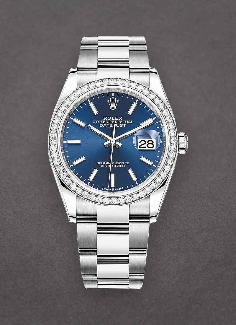 Pre-Owned Rolex Datejust 36mm in Steel with Diamond Bezel