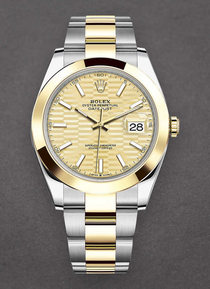 Pre-Owned Rolex Datejust 41mm in Steel with Yellow Gold Smooth Bezel