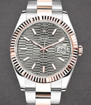 Datejust || 2-Tone 41mm with Fluted Bezel on Oyster Bracelet with Slate Fluted Motif Dial