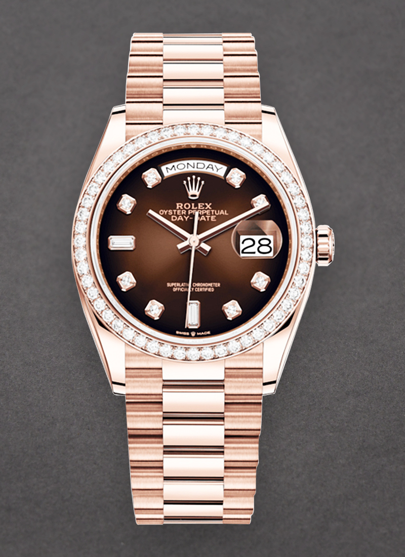 Pre-Owned Rolex President Day Date in Rose Gold with Fluted Bezel