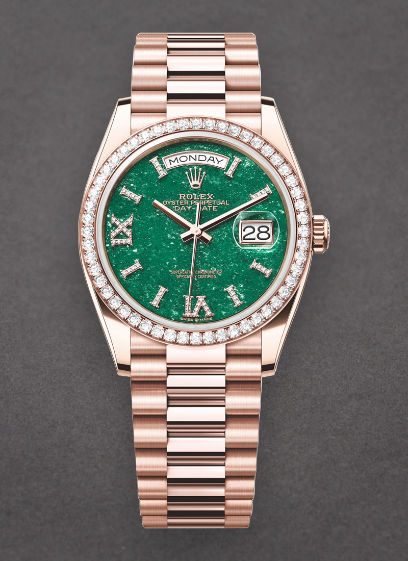 Pre-Owned Rolex President Day Date in Rose Gold with Fluted Bezel