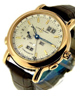 Ulysse Nardin GMT Perpetual Calendar in Rose Gold On Brown Leather Strap with Silver Dial 