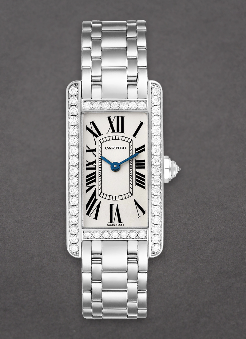 Cartier Tank Americain in White Gold with Diamond Bezel