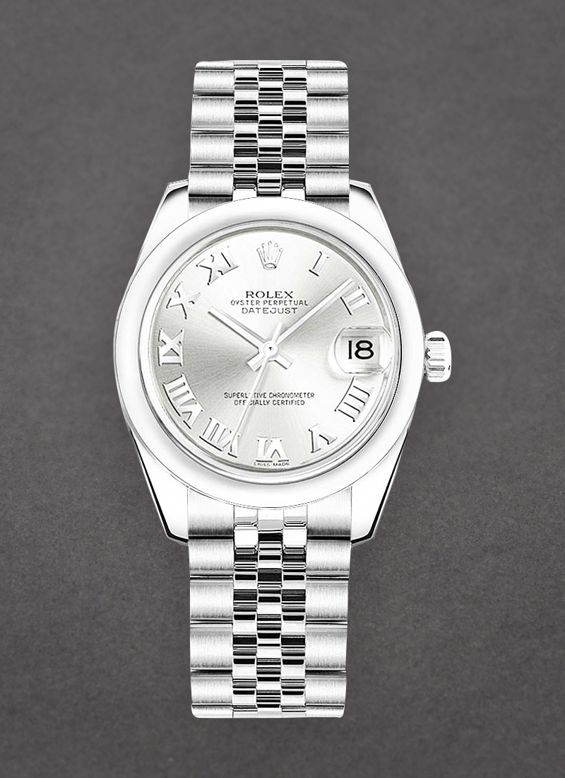 Pre-Owned Rolex Mid Size Datejust in Steel with Smooth Bezel