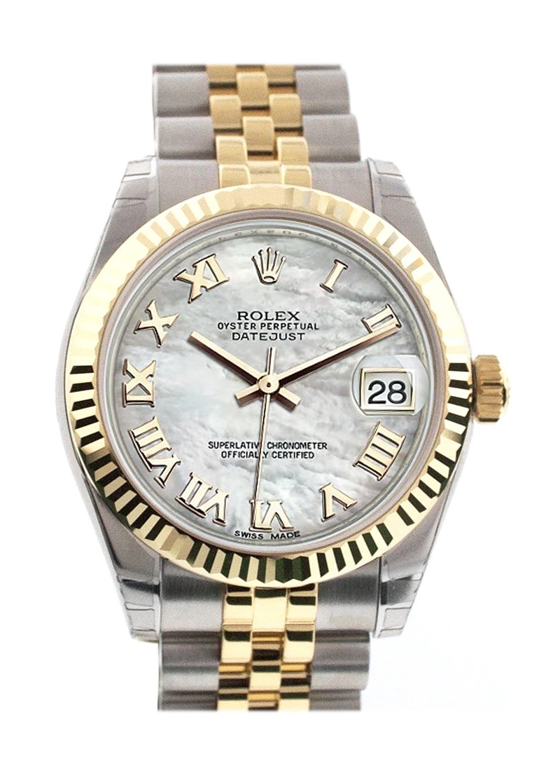 Pre-Owned Rolex Datejust 31mm in Steel and Yellow Gold With Fluted Bezel