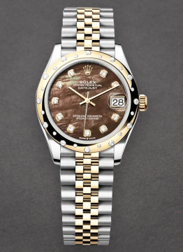 Pre-Owned Rolex 178343 Datejust 31mm in Steel with Yellow Gold Scattered Diamond Bezel 178343