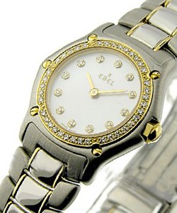 1911 Mini in Steel and Yellow Gold with Diamond Bezel on Steel and Yellow Gold Bracelet with White Mother of Pearl Dial
