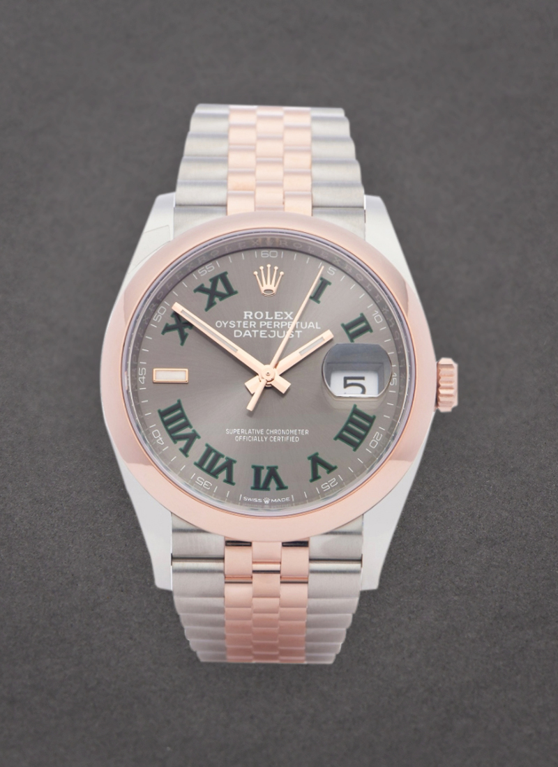 Pre-Owned Rolex Datejust 36mm in Steel with Rose Gold Smooth Bezel