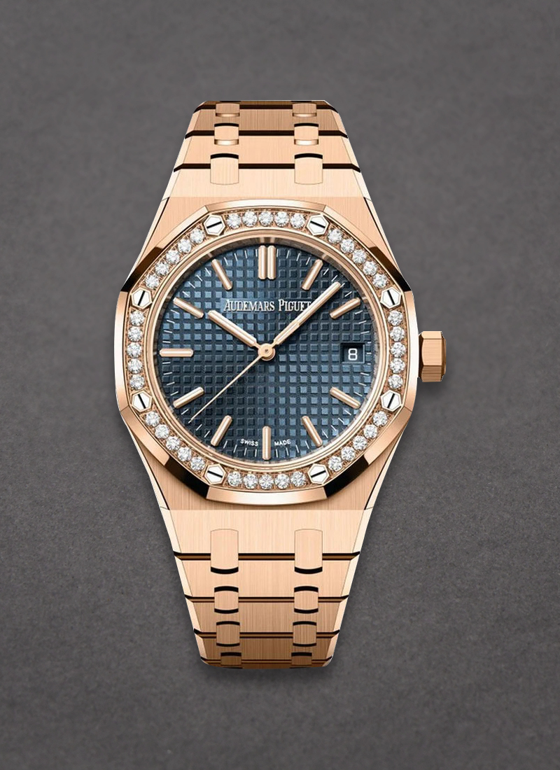 Audemars Piguet Royal Oak 37mm in Rose Gold with Diamond Bezel