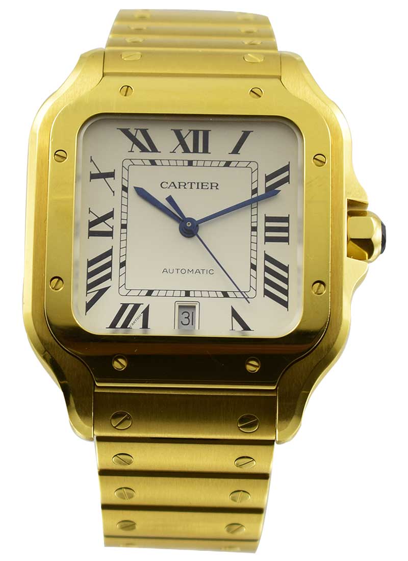 Cartier Santos Mens Large Size in Yellow Gold