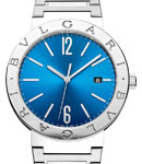 Bvlgari 103720 41mm Automatic in Steel on Steel Bracelet with Blue Dial