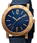 Bvlgari 103132 41mm Automatic in Bronze on Blue Rubber Strap with Blue Dial