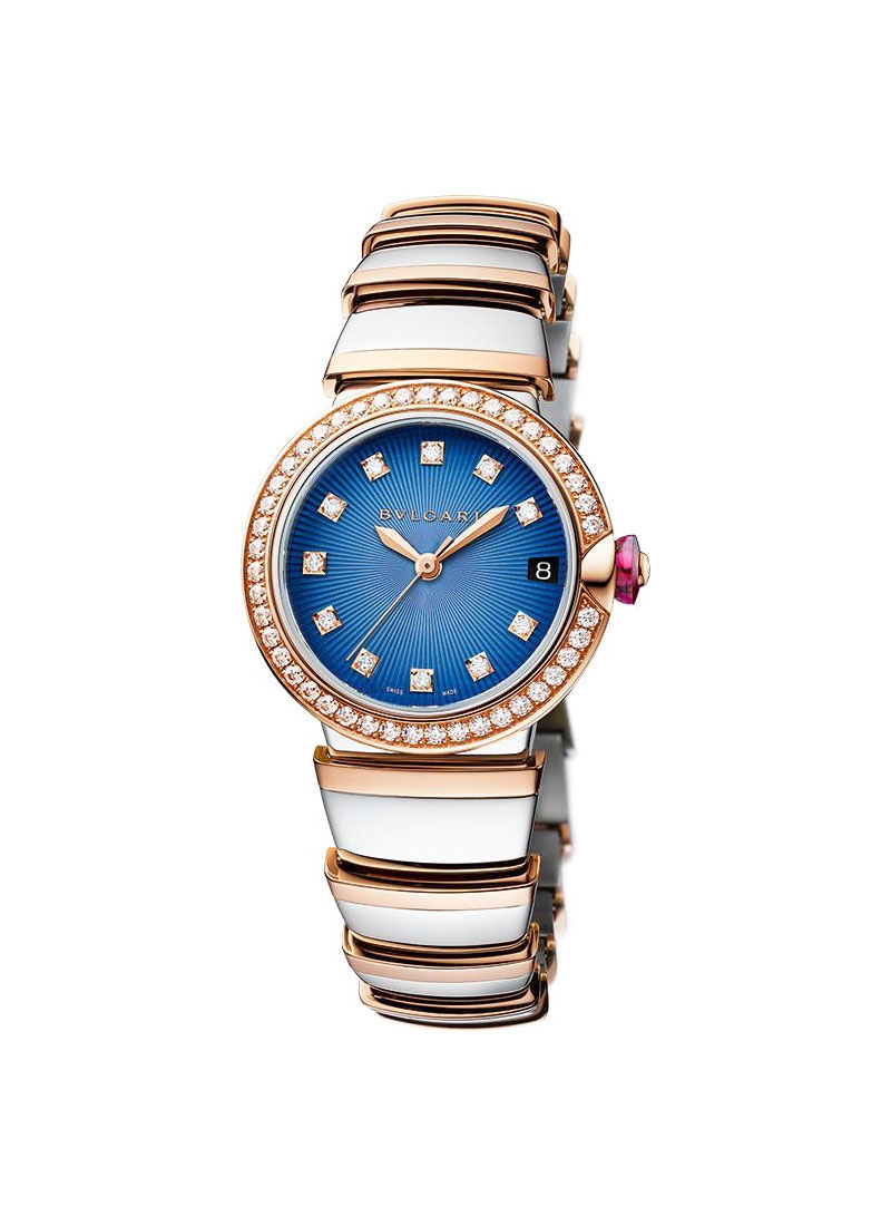 Bvlgari Lucea Automatic 33mm in Steel with Rose Gold Diamond Bezel