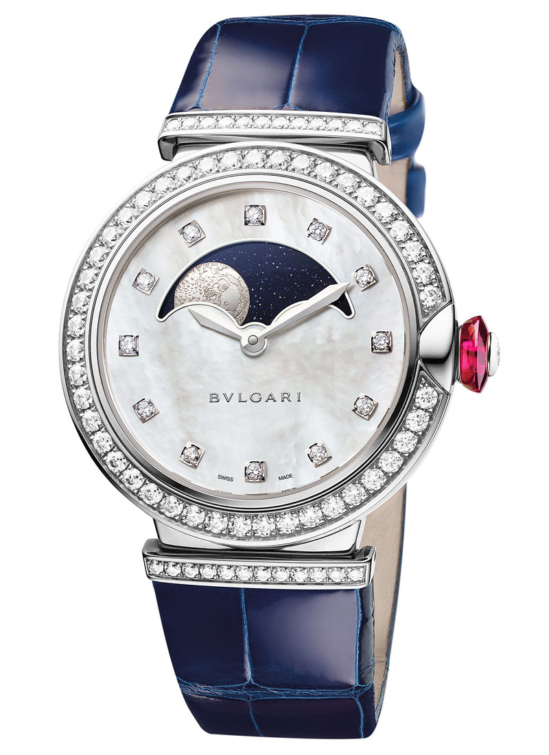 Bvlgari Lucea 36mm Moonphase in White Gold with Diamond Bezel