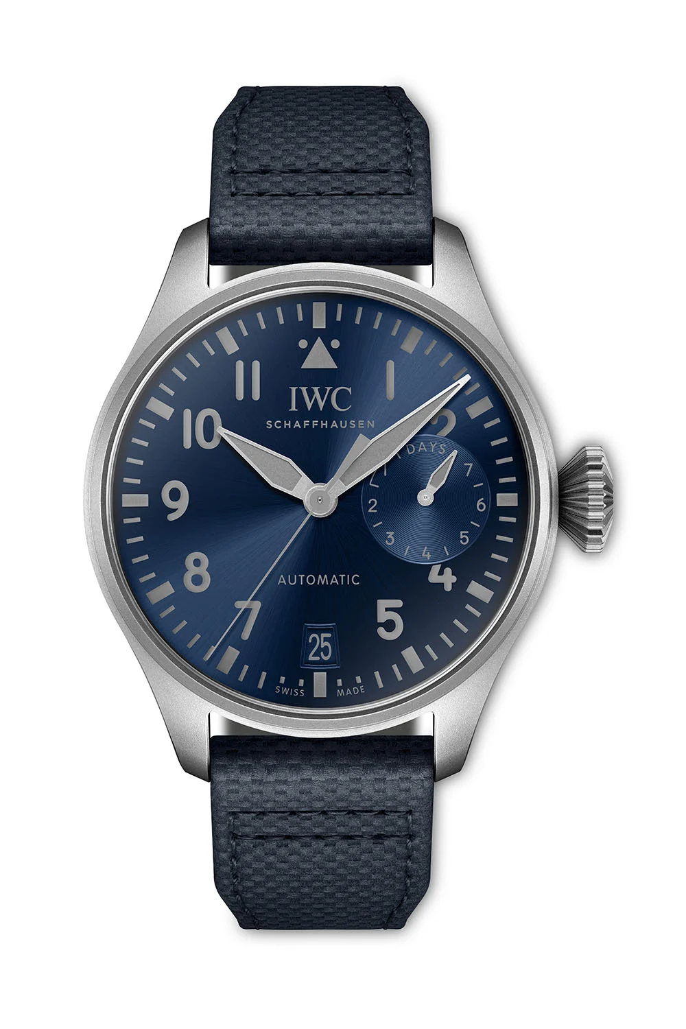 Big Pilot 46.2mm in titanium on Blue Calfskin Leather Strap with Blue Arabic Dial