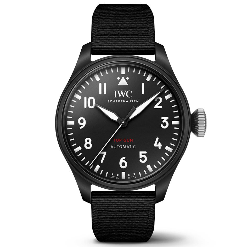 Big Pilot 43 Automatic in Black Ceramic on Black Fabric Strap with Black Dial