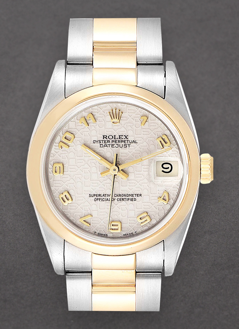 Pre-Owned Rolex Date 34mm in Steel with Yellow Gold Smooth Bezel