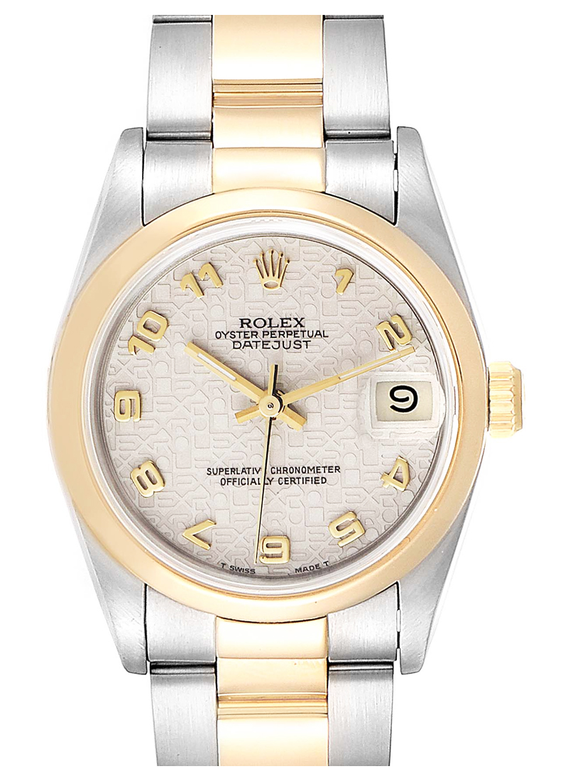 Pre-Owned Rolex Date 34mm in Steel with Yellow Gold Smooth Bezel