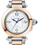 Pasha 35mm Automatic in Steel with Rose Gold Bezel on Steel and Rose Gold Bracelet with Silver Dial