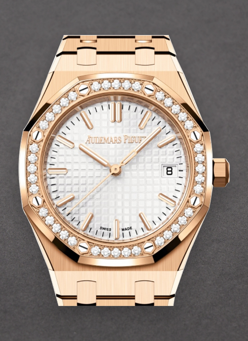 Audemars Piguet Royal Oak 34mm in Rose Gold with Diamond Bezel