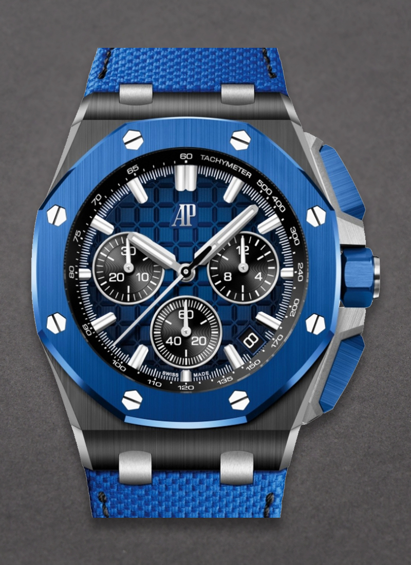 Audemars Piguet Royal Oak Offshore Chronograph 43mm End of Days in Black Ceramic with Blue Bezel